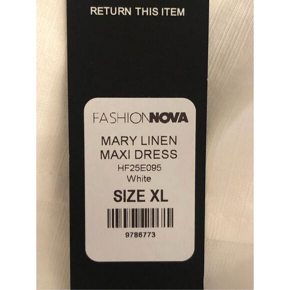 FashionNova Mary Linen Maxi Dress Size XL NWT - Picture 14 of 14
